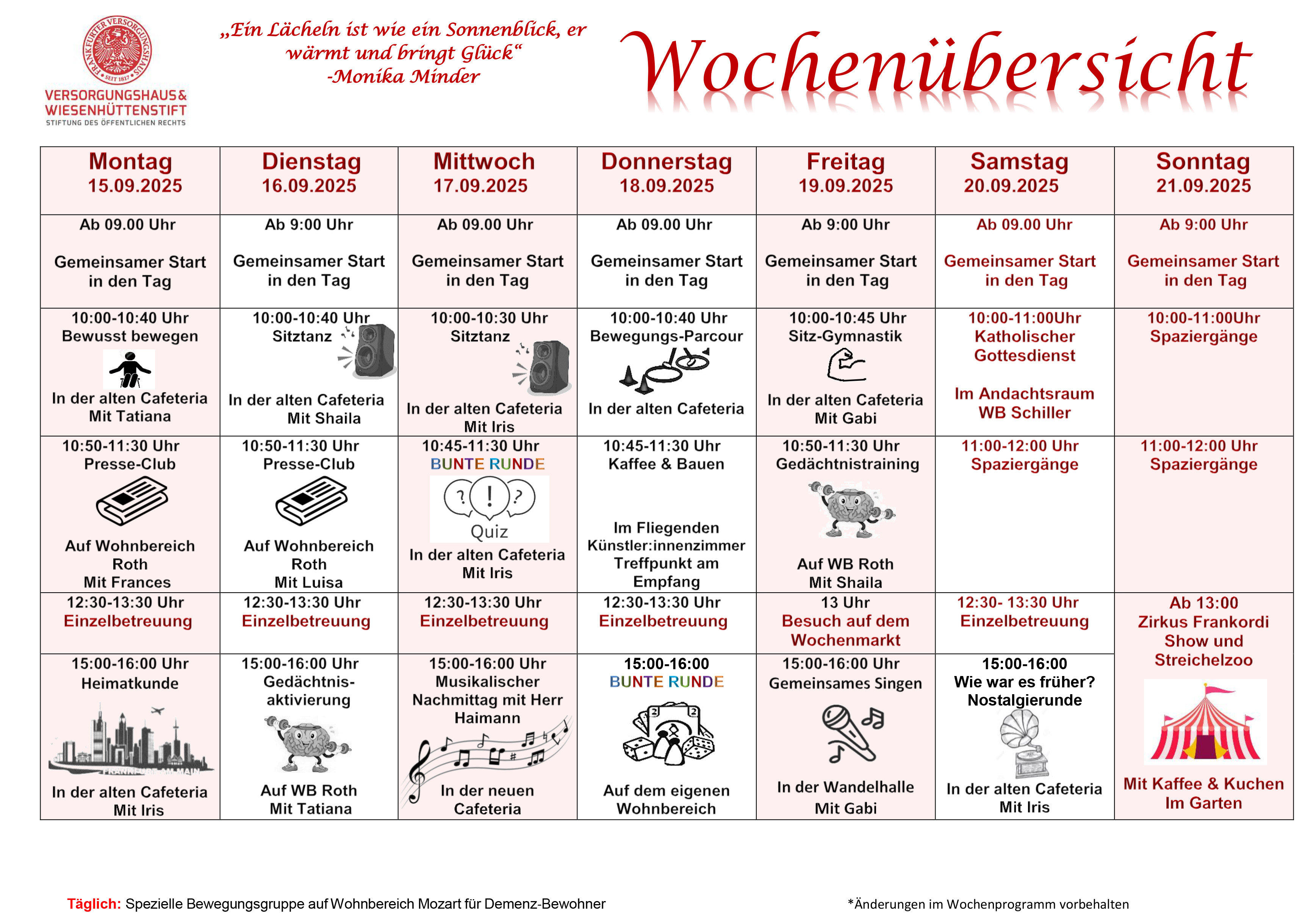 Wochenplan
